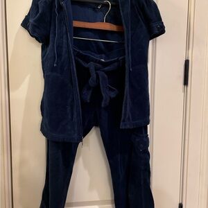 Navy Juicy Couture cropped tracksuit